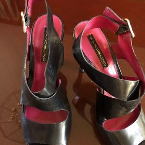 Bandolino Shoes - Black sling back high heeled leather dress sandals Bandolino Shoes - Black sling back high heeled leather dress sandals